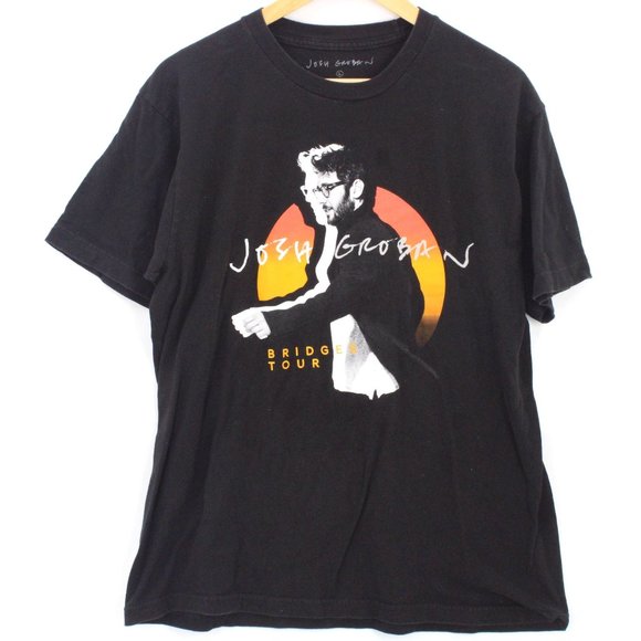 Josh Groban Shirt Mens Black Short Sleeve Bridges Tour Sun Cotton Large L - Picture 1 of 8